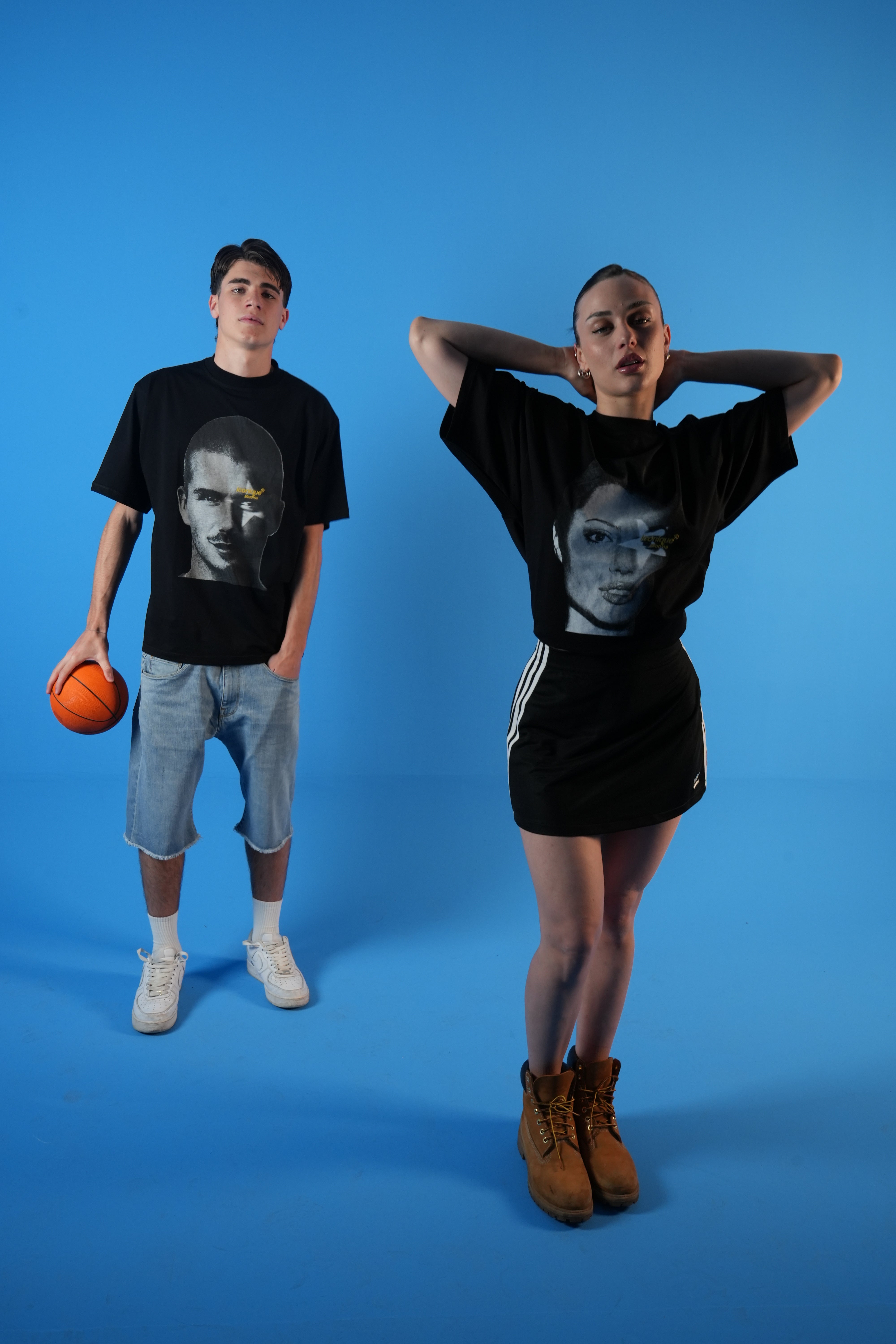 Indoor Shooting - Models wearing David Beckham Black T shirt 